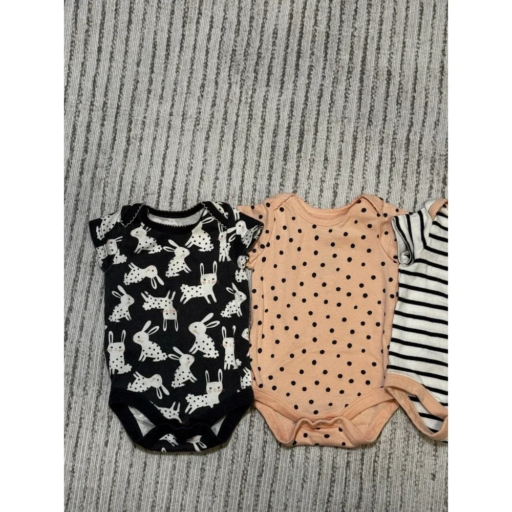 Baby Girl Newborn Bodysuits Bundle 3pc Member's Mark NB Bodysuit Lot‎ Cute